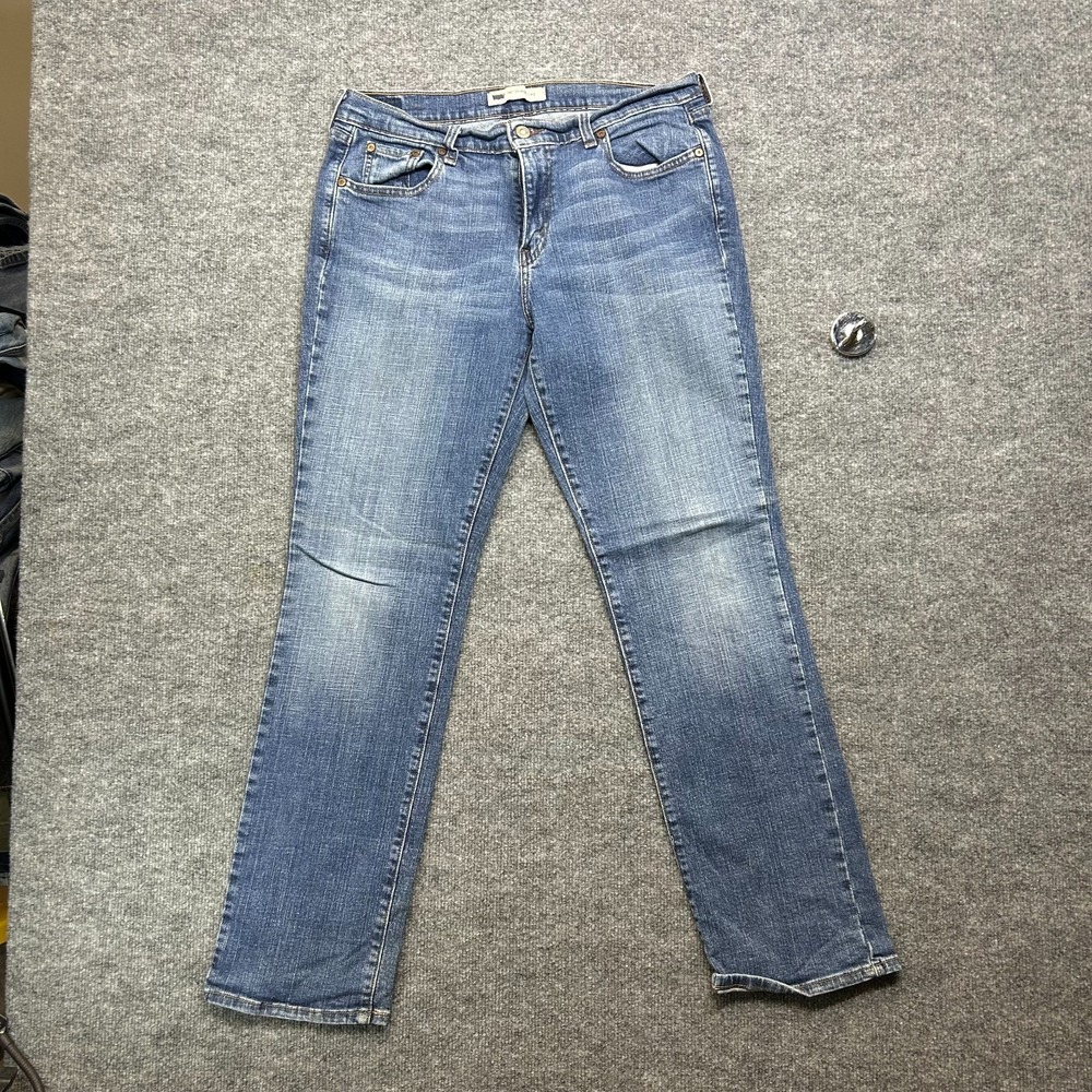 Levi's 505 Straight Leg Jeans Women's Blue Denim Stretch Classic Zip Fly - 34X31